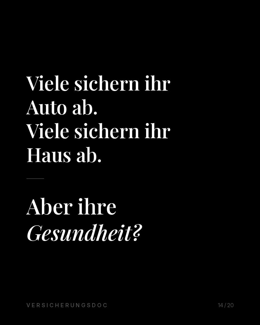 Viele sichern ihr Auto ab, viele ihr Haus, aber ihre Gesundheit?